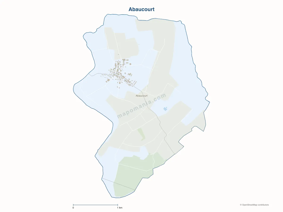 Carte de Abaucourt à personnaliser