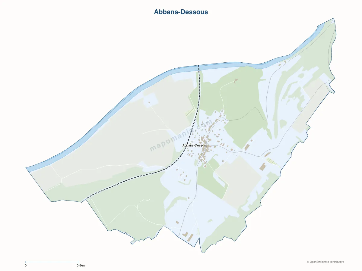 Carte de Abbans-Dessous à personnaliser
