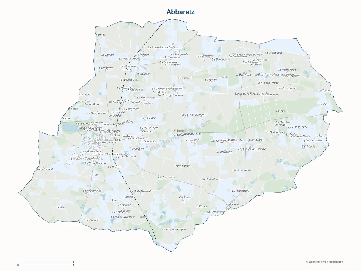 Carte de Abbaretz à personnaliser