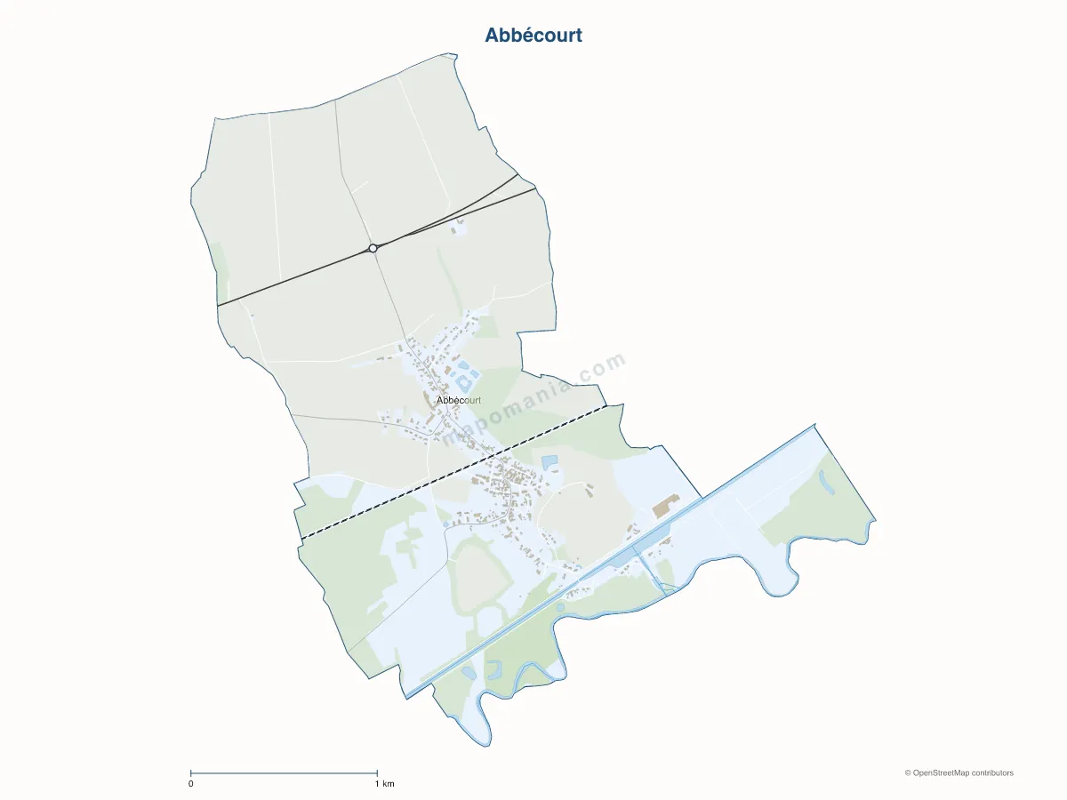 Carte de Abbécourt à personnaliser