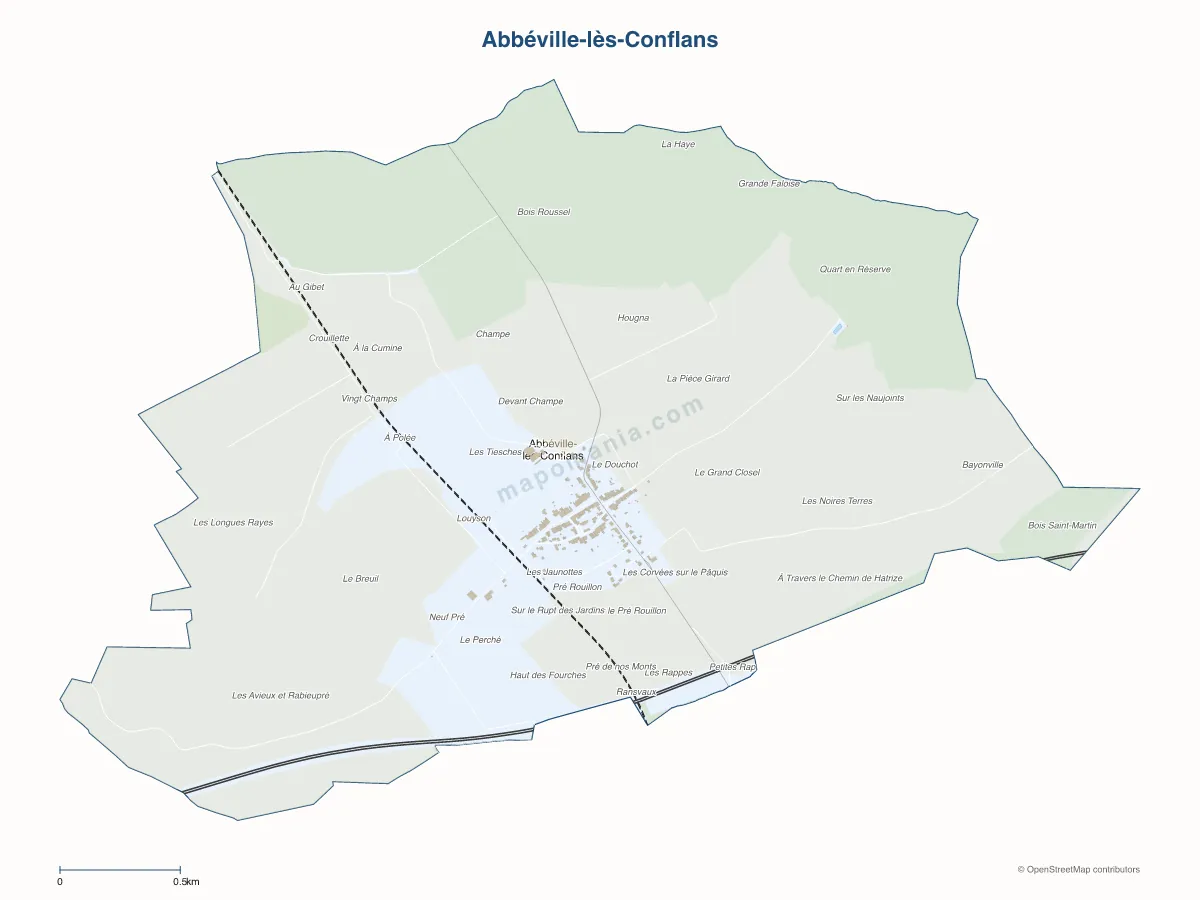 Carte de Abbéville-lès-Conflans à personnaliser