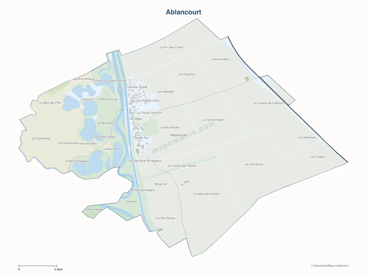 Carte de Ablancourt à personnaliser