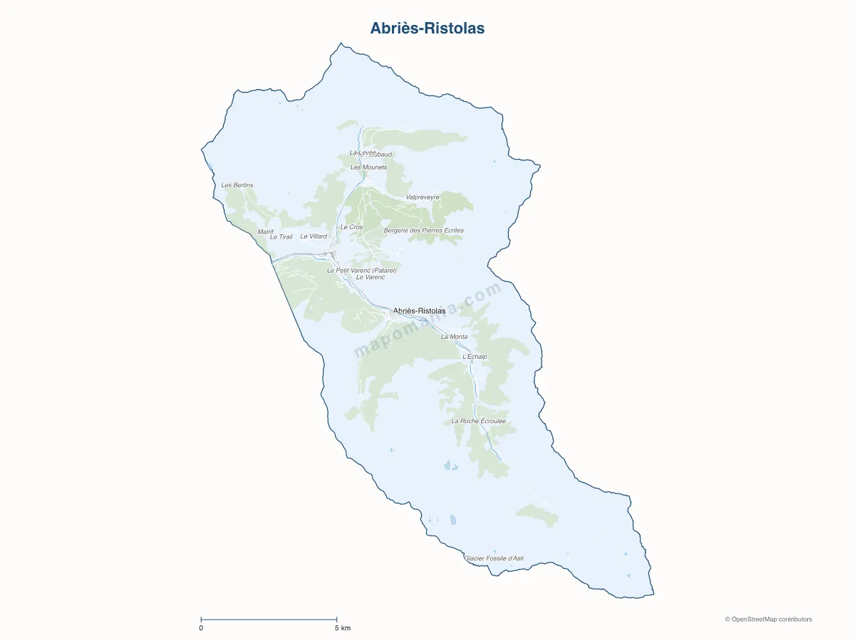 Carte de Abriès-Ristolas à personnaliser