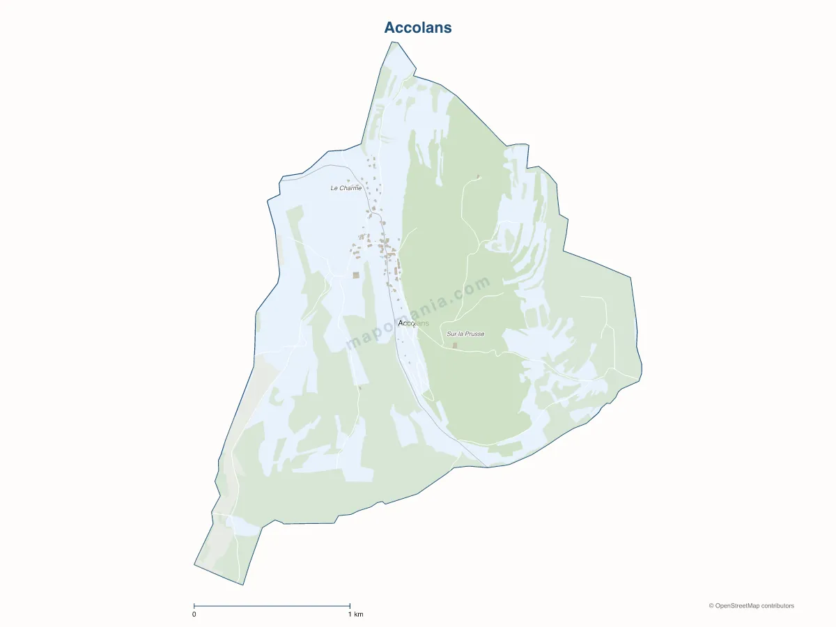Carte de Accolans à personnaliser