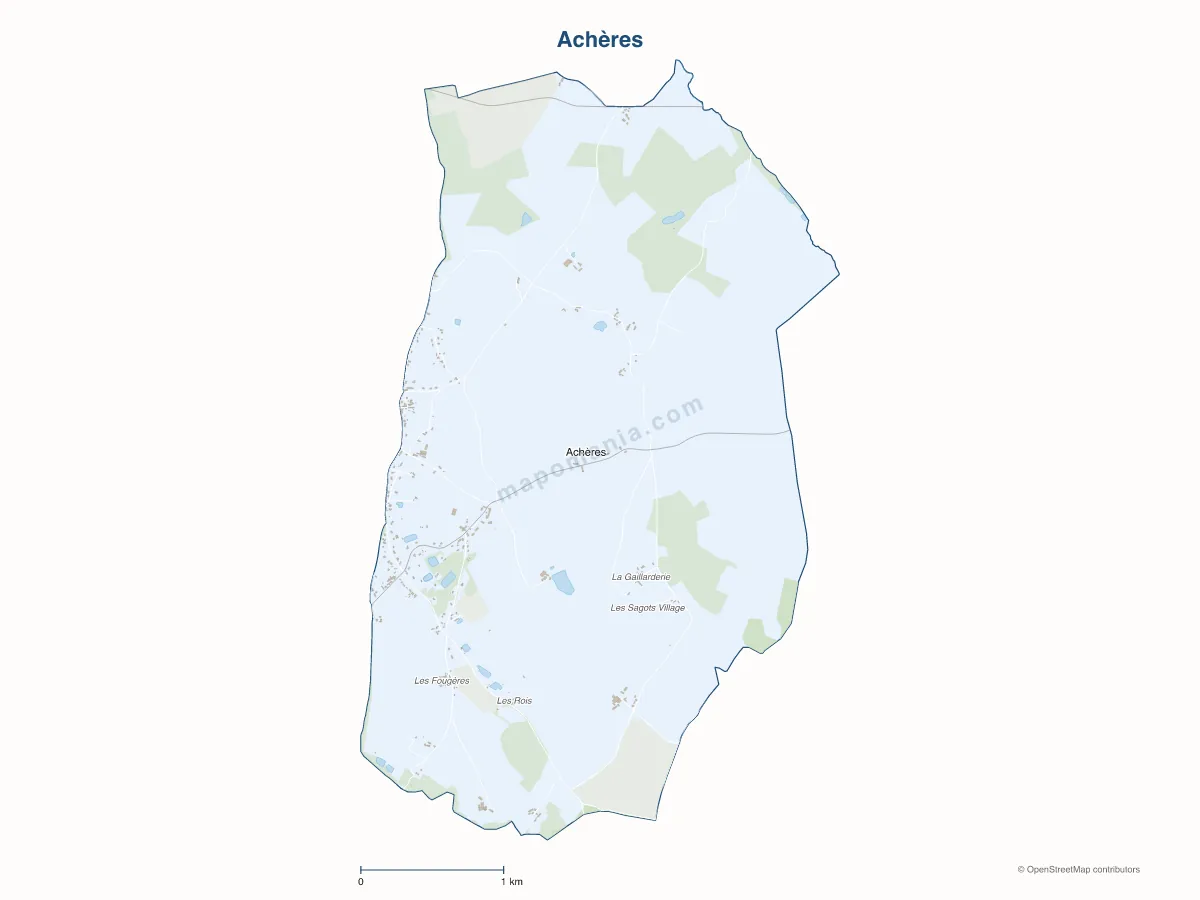 Carte de Achères à personnaliser