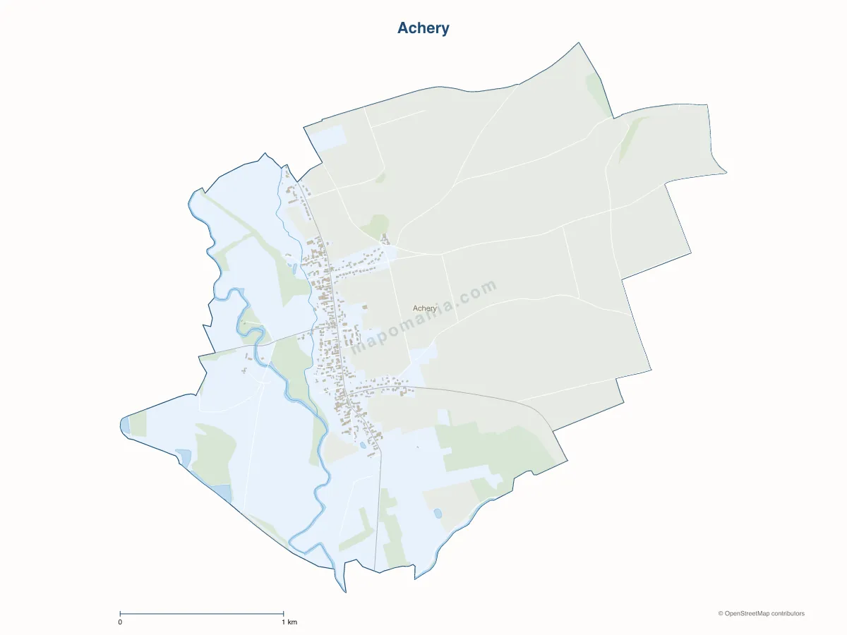 Carte de Achery à personnaliser