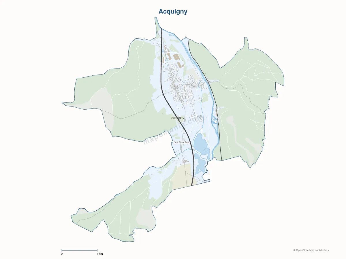 Carte de Acquigny à personnaliser