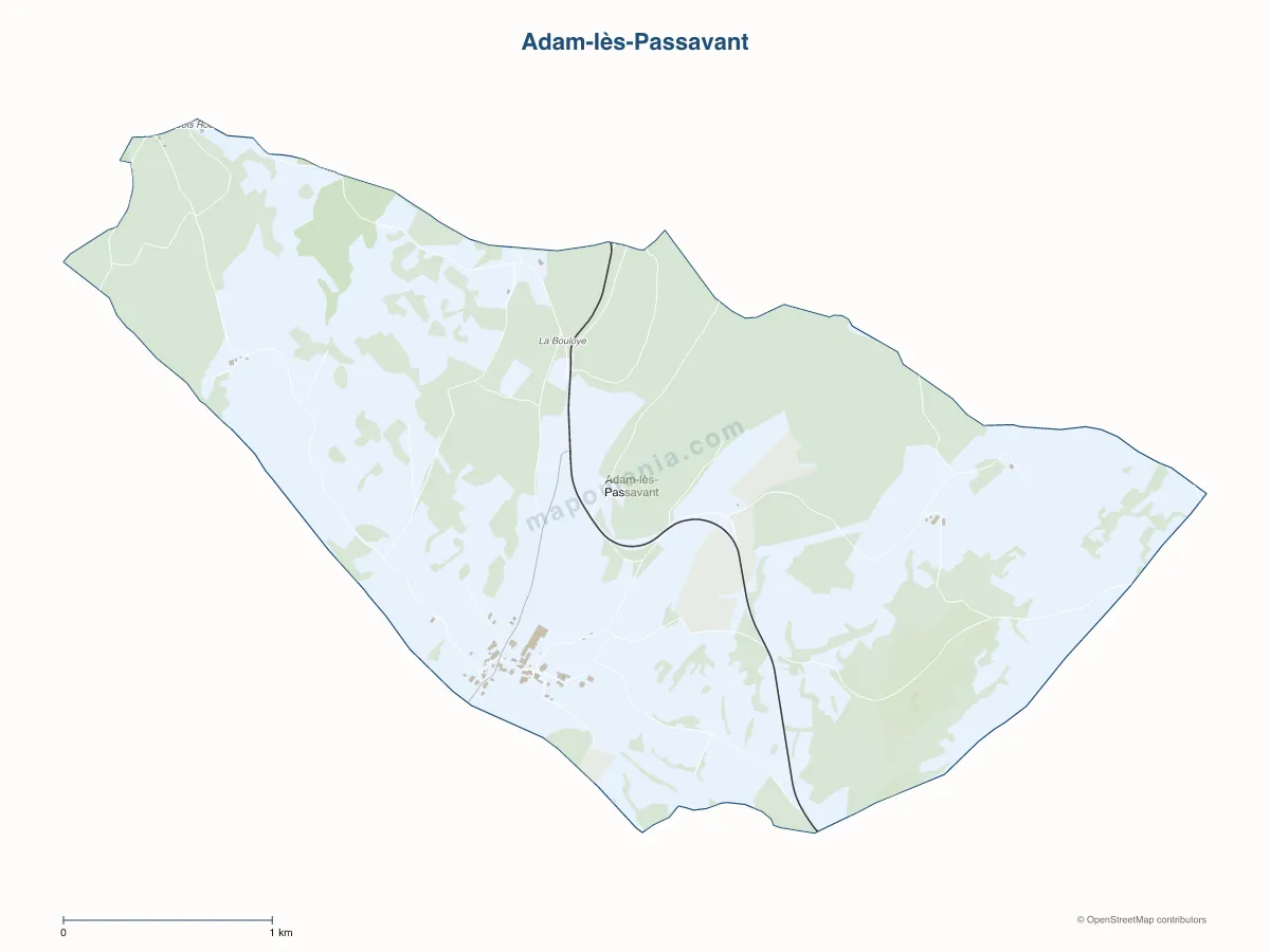 Carte de Adam-lès-Passavant à personnaliser