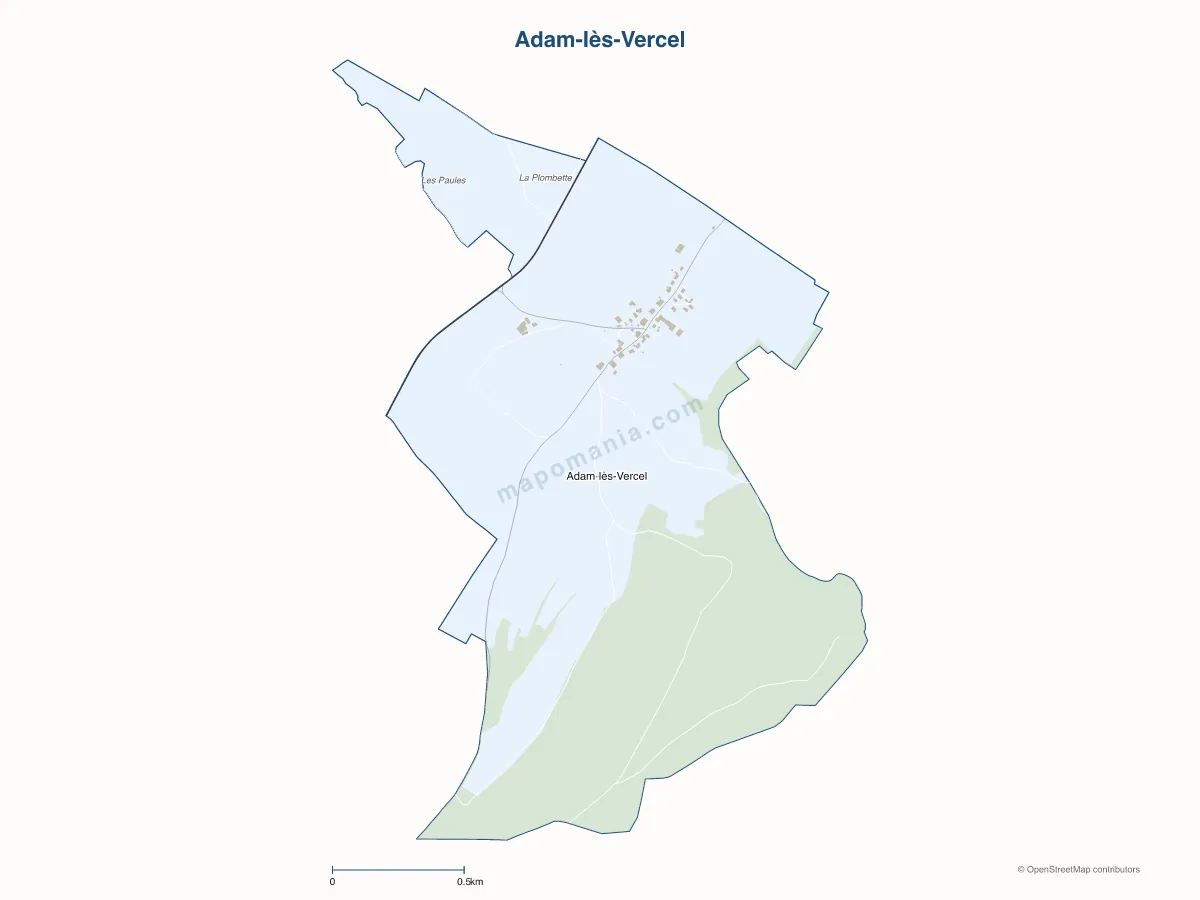 Carte de Adam-lès-Vercel à personnaliser