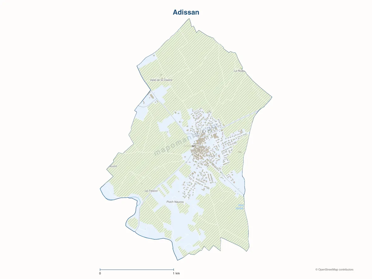 Carte de Adissan à personnaliser
