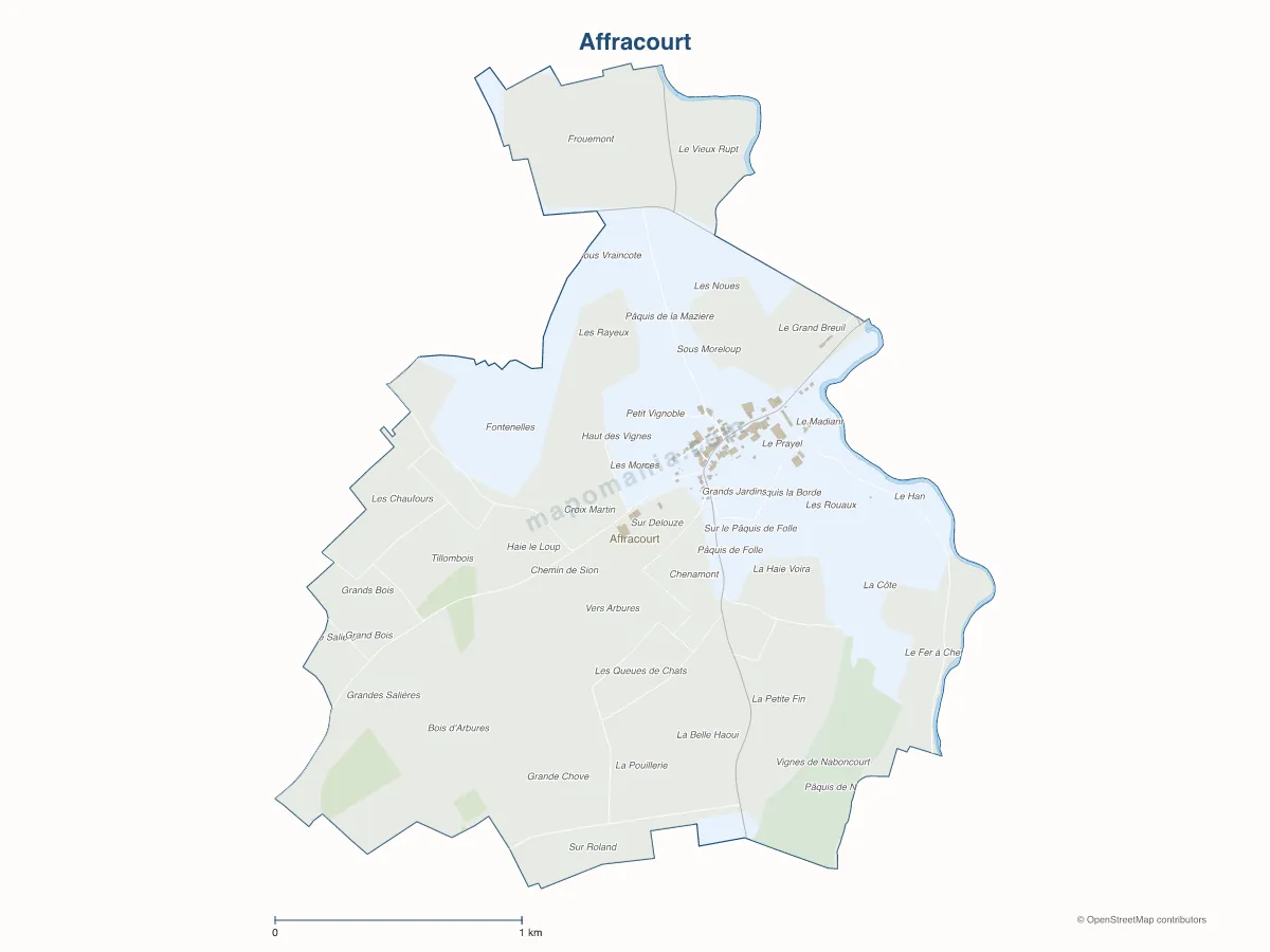 Carte de Affracourt à personnaliser