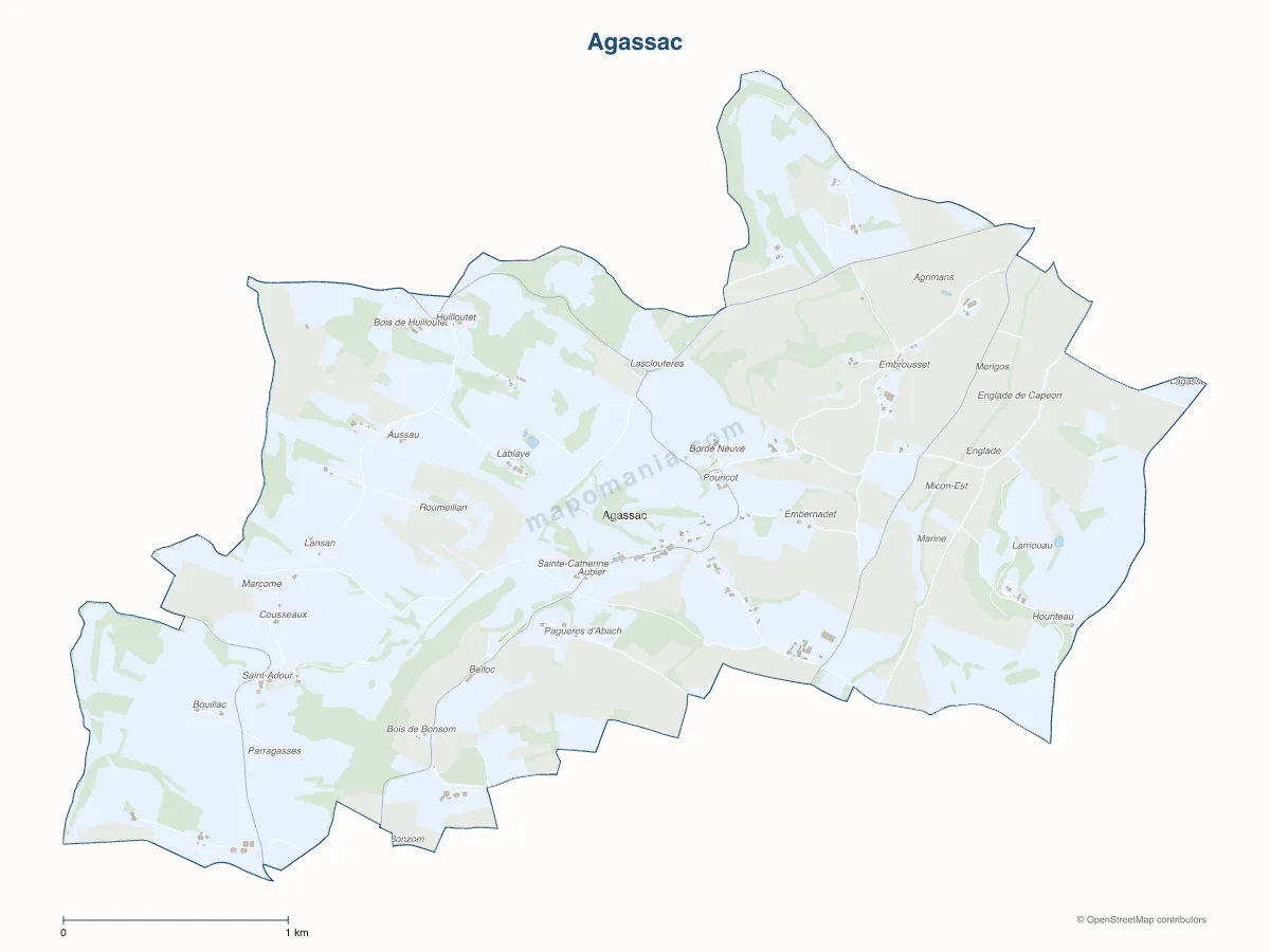 Carte de Agassac à personnaliser