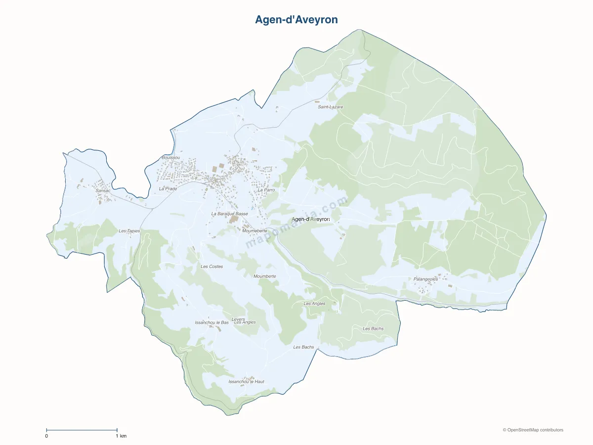 Carte de Agen-d'Aveyron à personnaliser