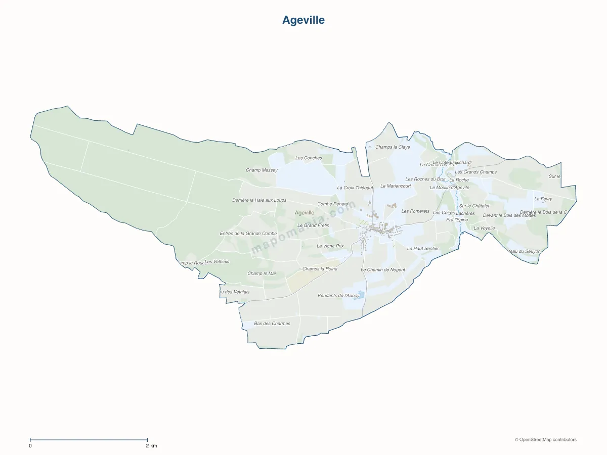 Carte de Ageville à personnaliser