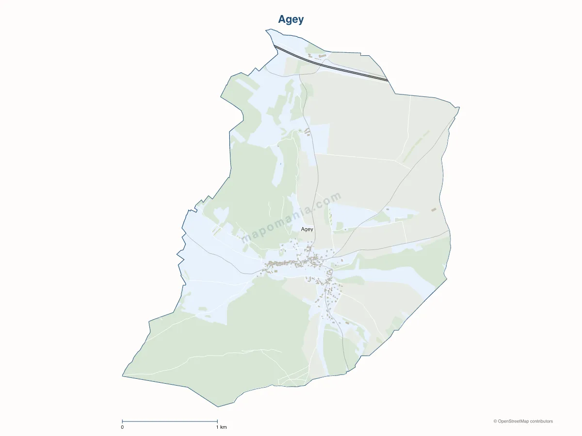 Carte de Agey à personnaliser
