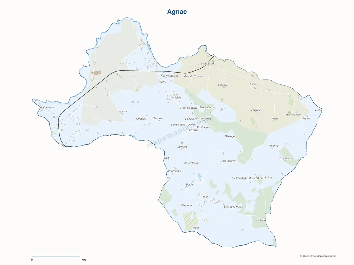 Carte de Agnac à personnaliser