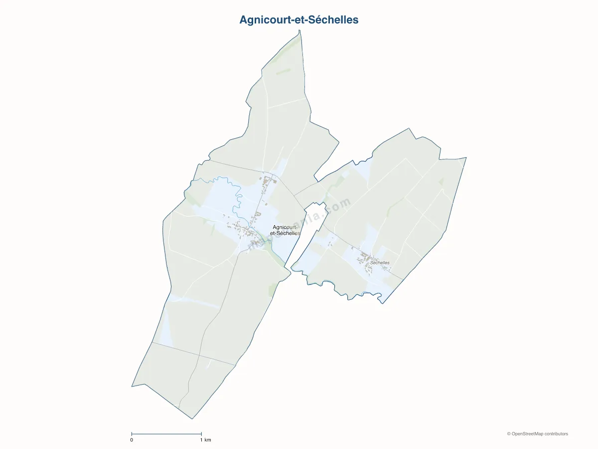 Carte de Agnicourt-et-Séchelles à personnaliser