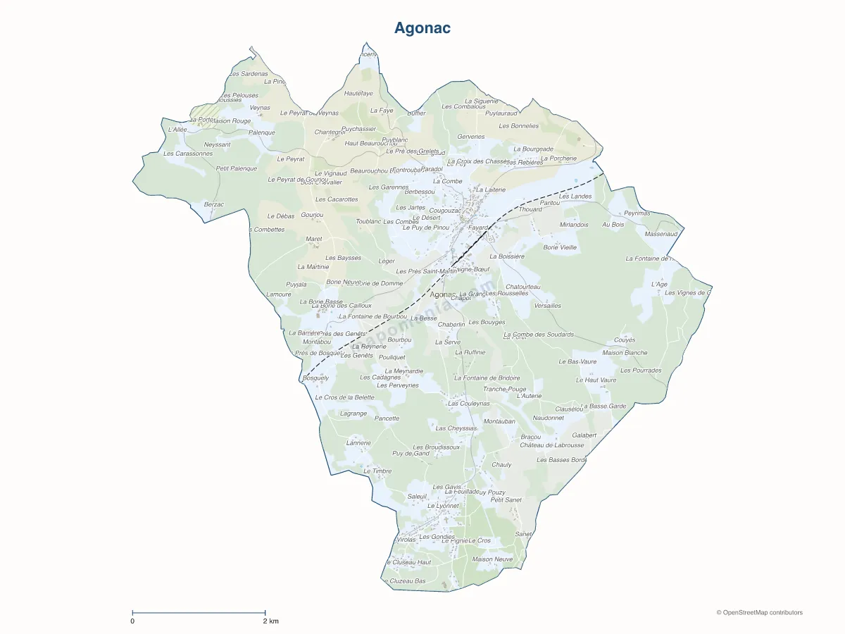 Carte de Agonac à personnaliser
