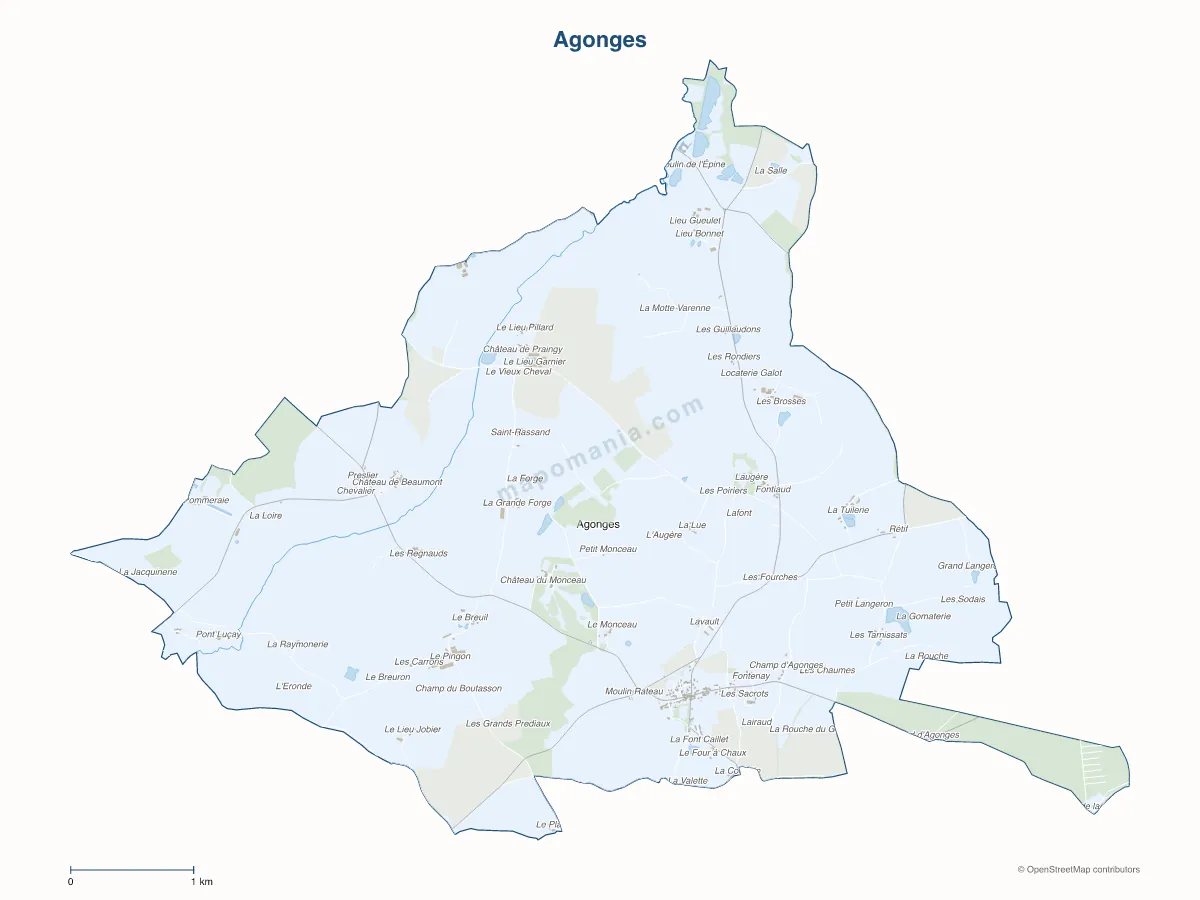 Carte de Agonges à personnaliser