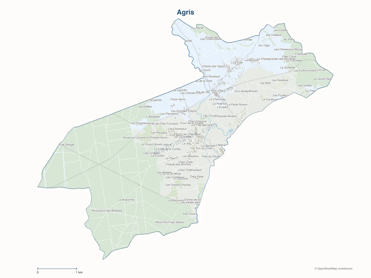 Carte de Agris à personnaliser