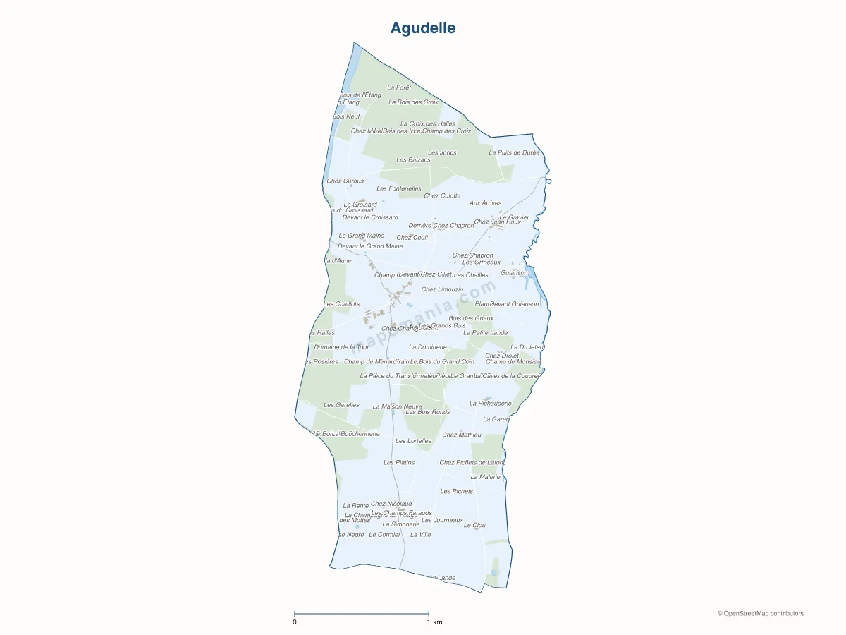 Carte de Agudelle à personnaliser