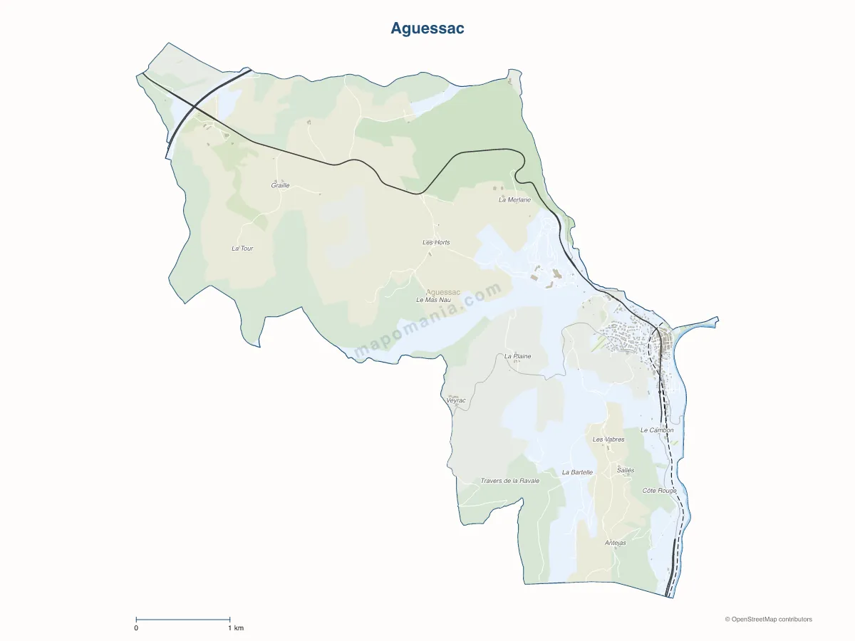 Carte de Aguessac à personnaliser