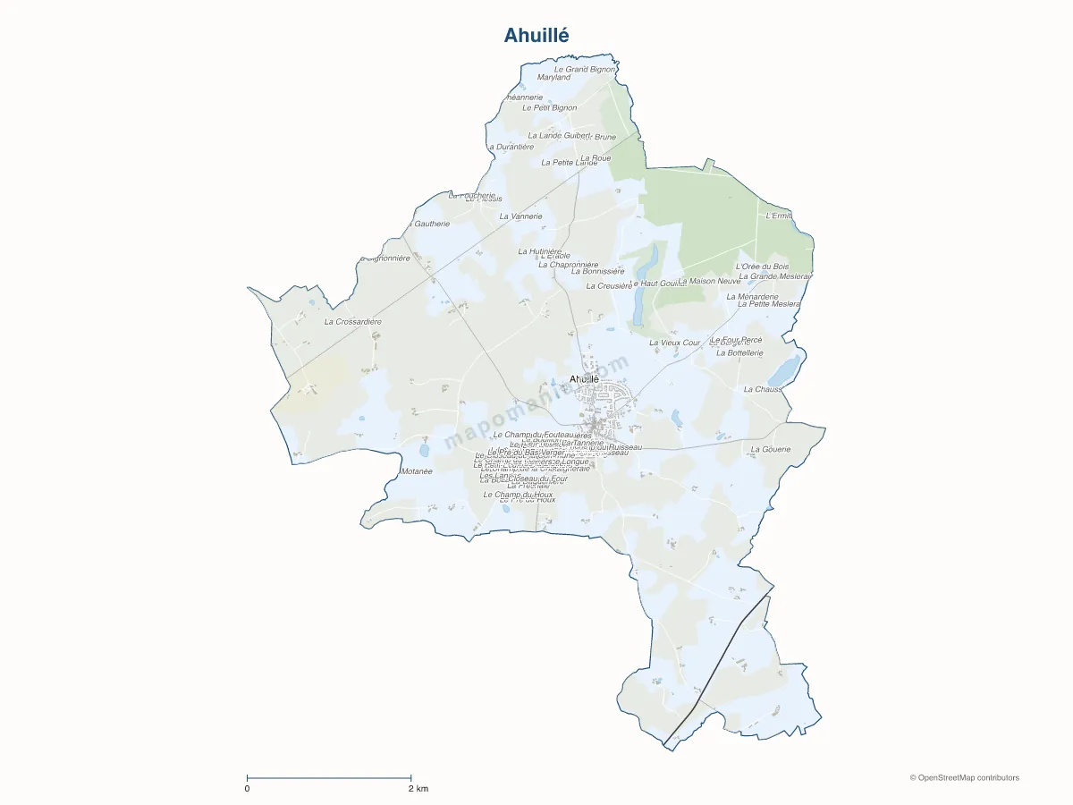 Carte de Ahuillé à personnaliser