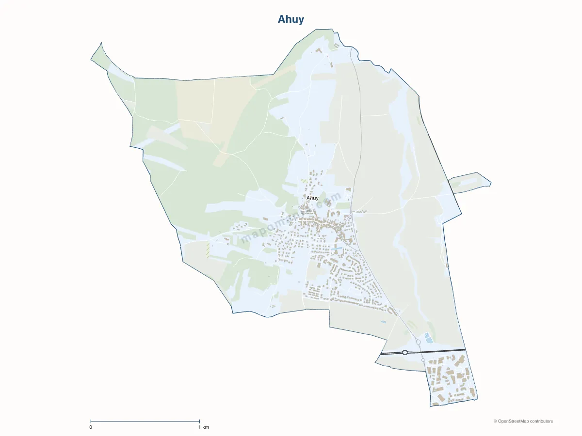 Carte de Ahuy à personnaliser