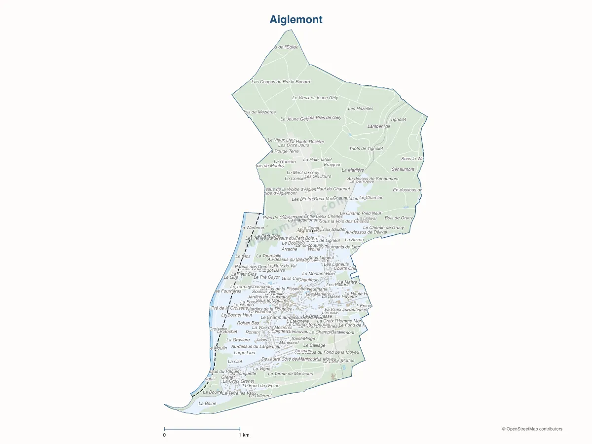 Carte de Aiglemont à personnaliser