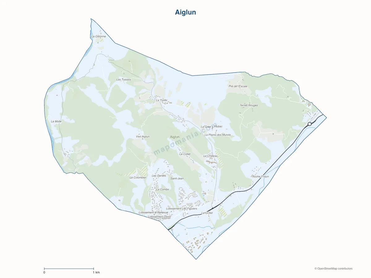 Carte de Aiglun à personnaliser
