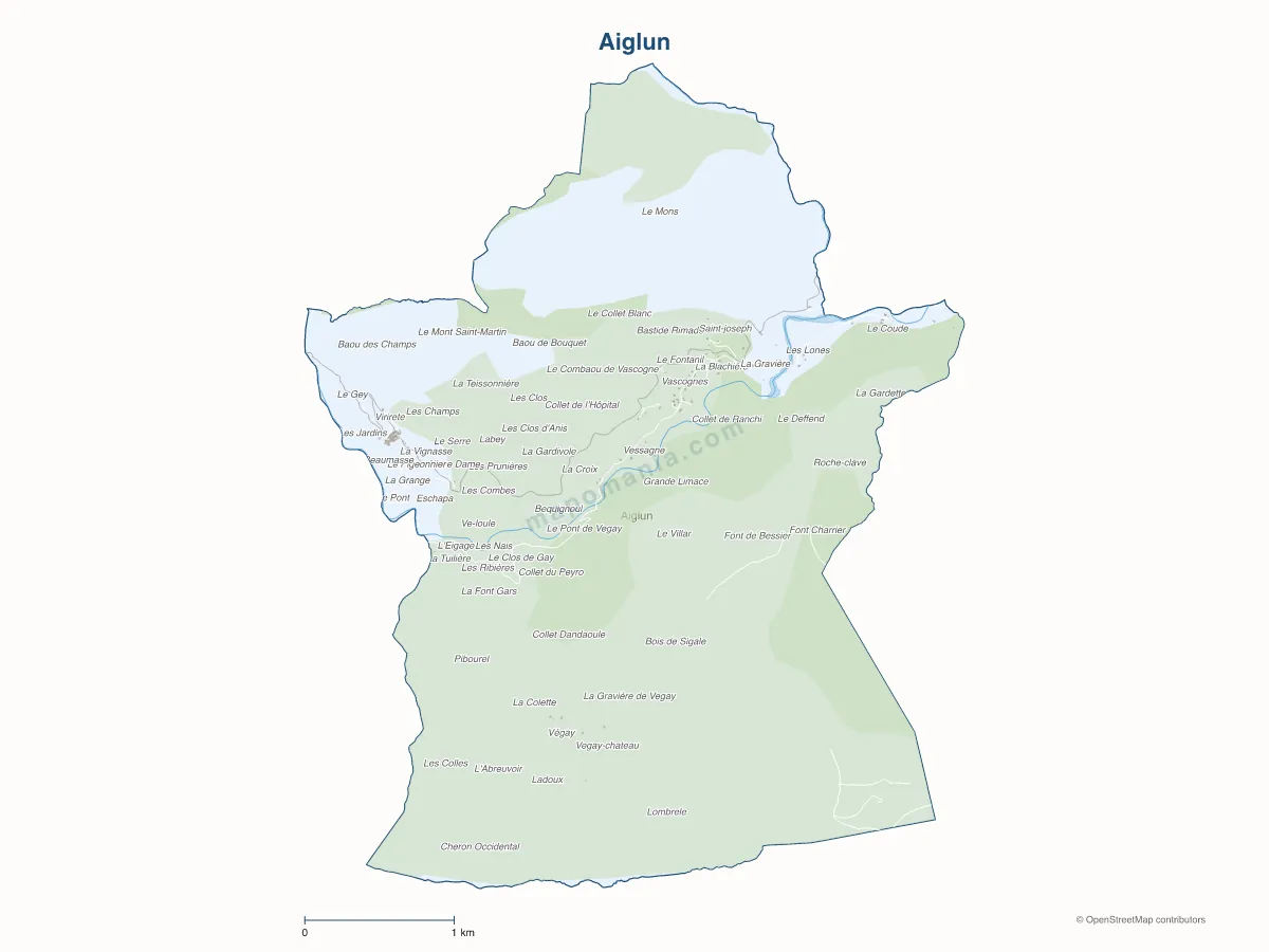 Carte de Aiglun à personnaliser