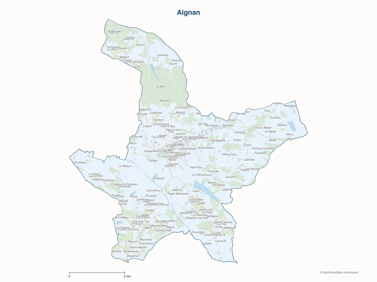 Carte de Aignan à personnaliser