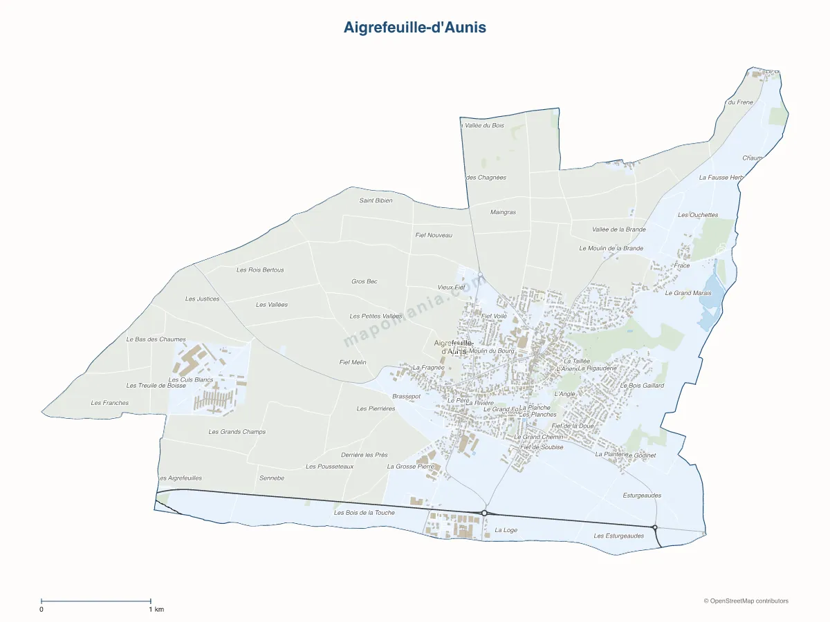 Carte de Aigrefeuille-d'Aunis à personnaliser