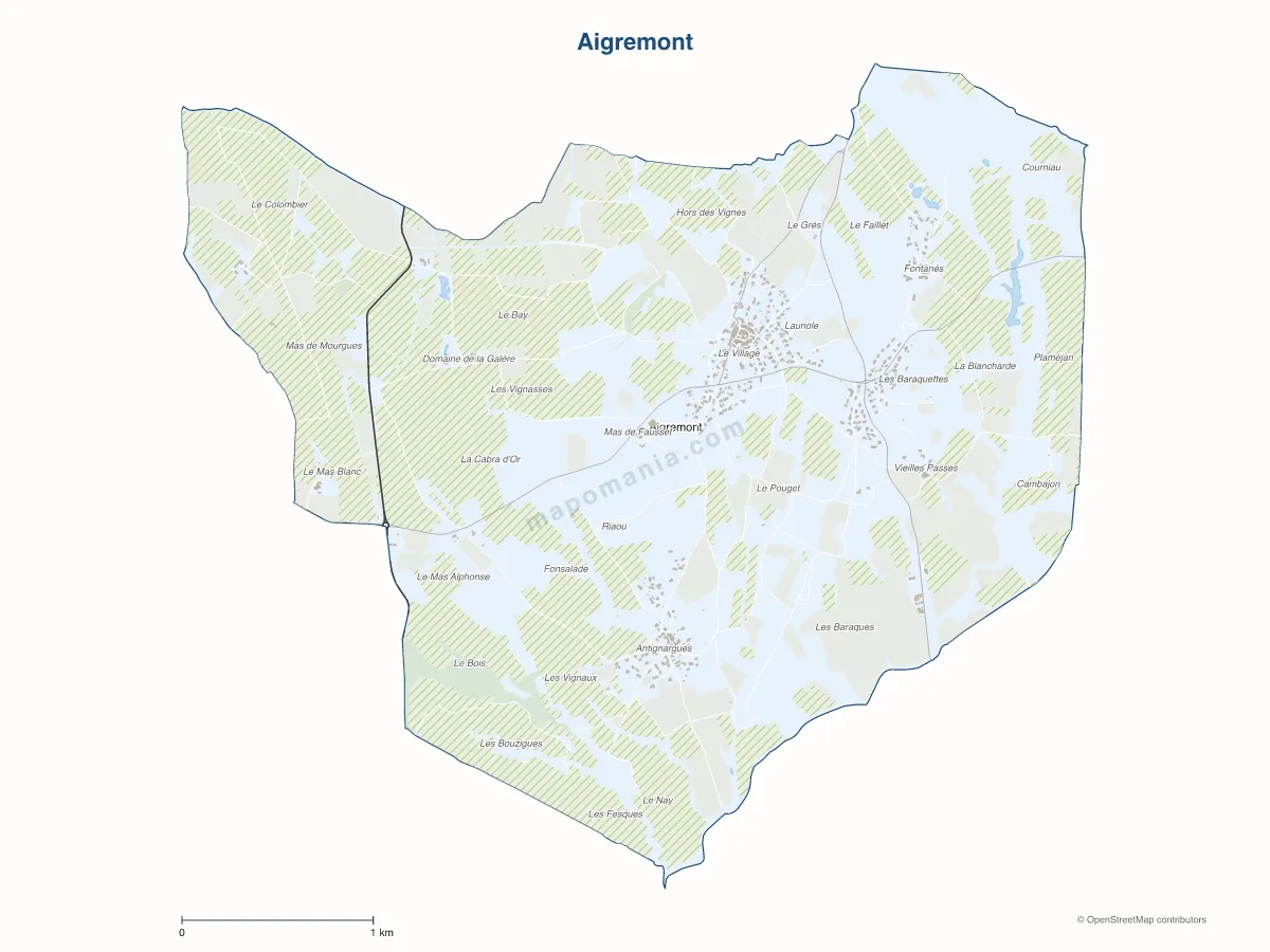 Carte de Aigremont à personnaliser