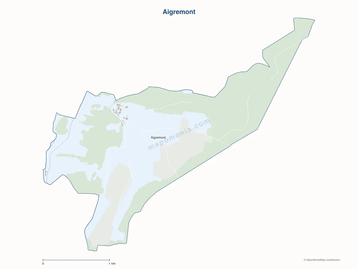 Carte de Aigremont à personnaliser