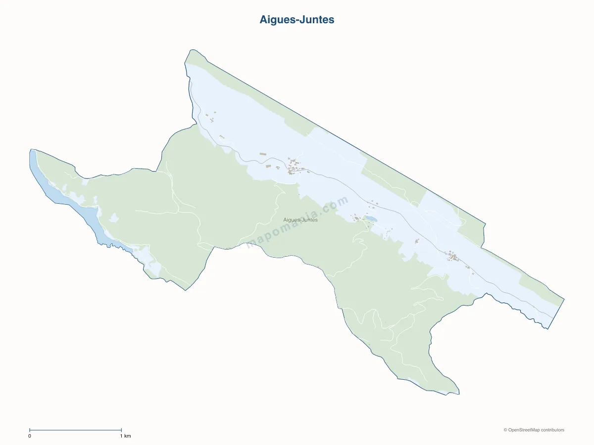 Carte de Aigues-Juntes à personnaliser