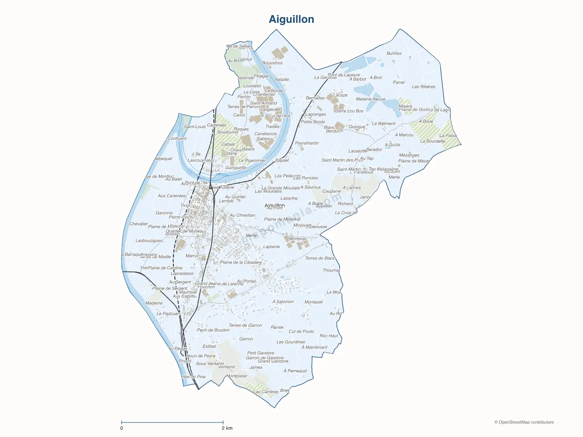 Carte de Aiguillon à personnaliser