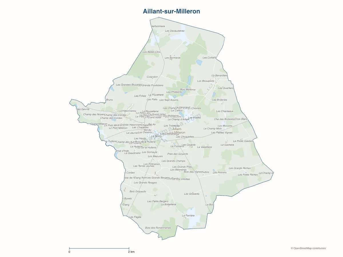 Carte de Aillant-sur-Milleron à personnaliser