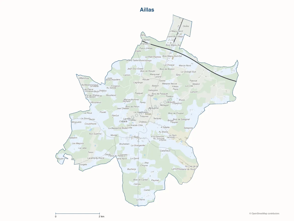 Carte de Aillas à personnaliser