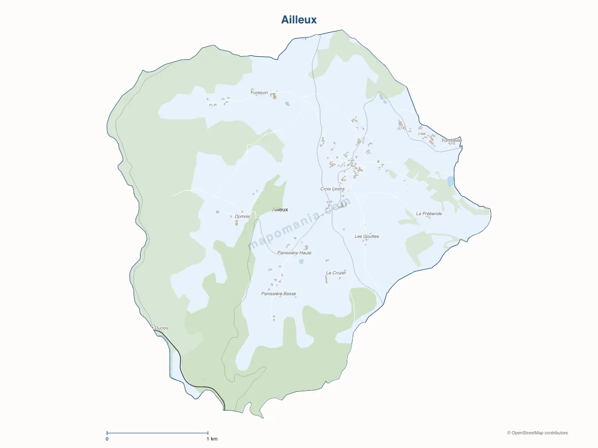 Carte de Ailleux à personnaliser