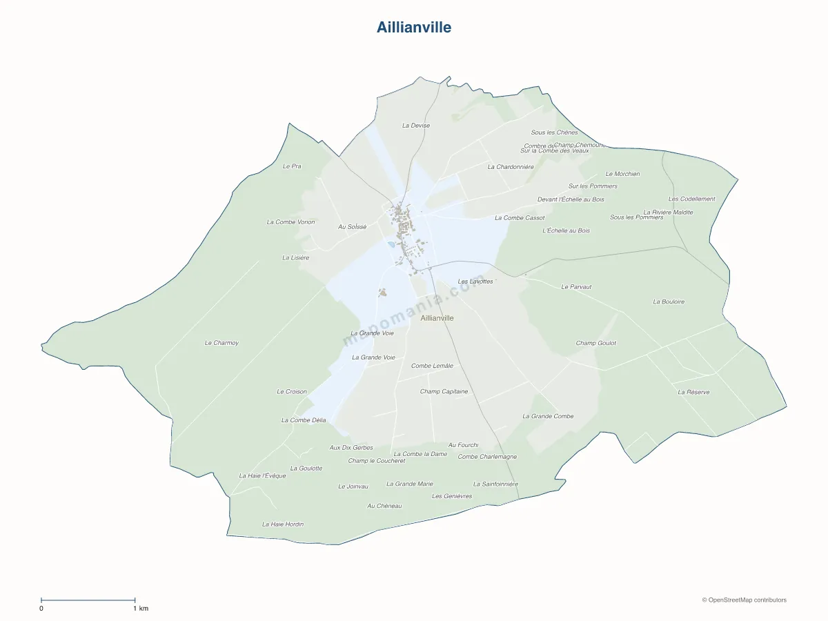 Carte de Aillianville à personnaliser
