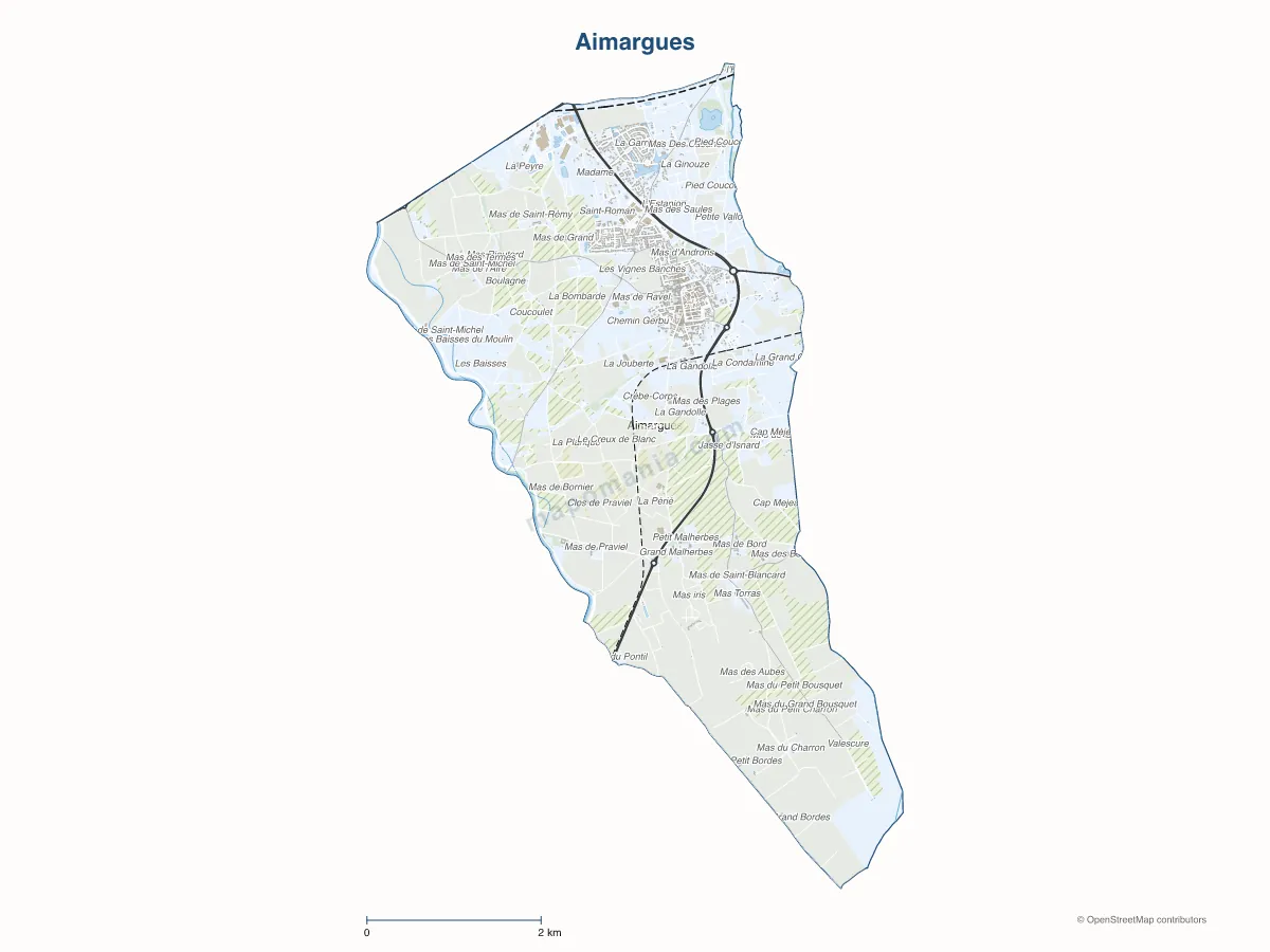 Carte de Aimargues à personnaliser