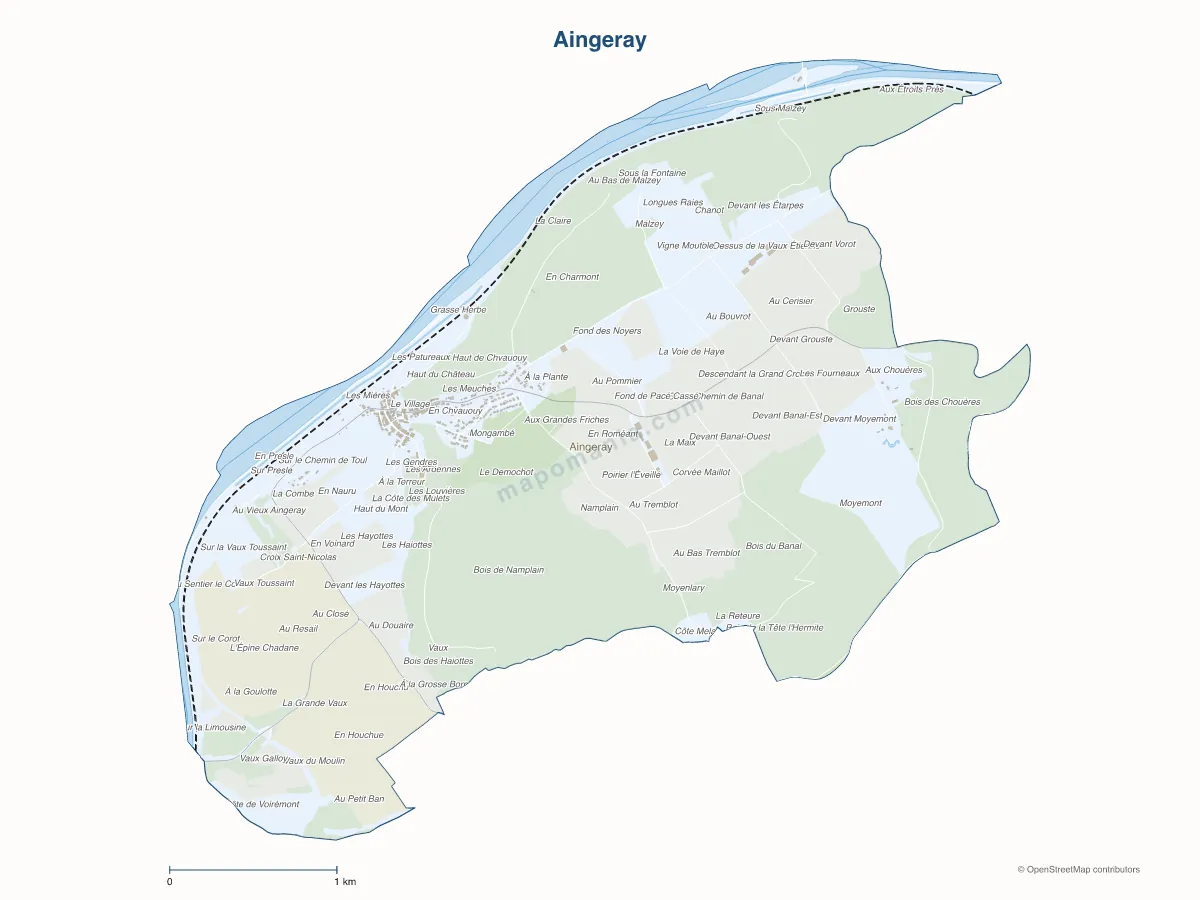 Carte de Aingeray à personnaliser