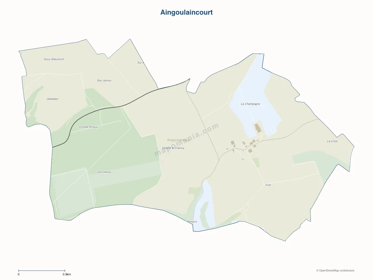Carte de Aingoulaincourt à personnaliser