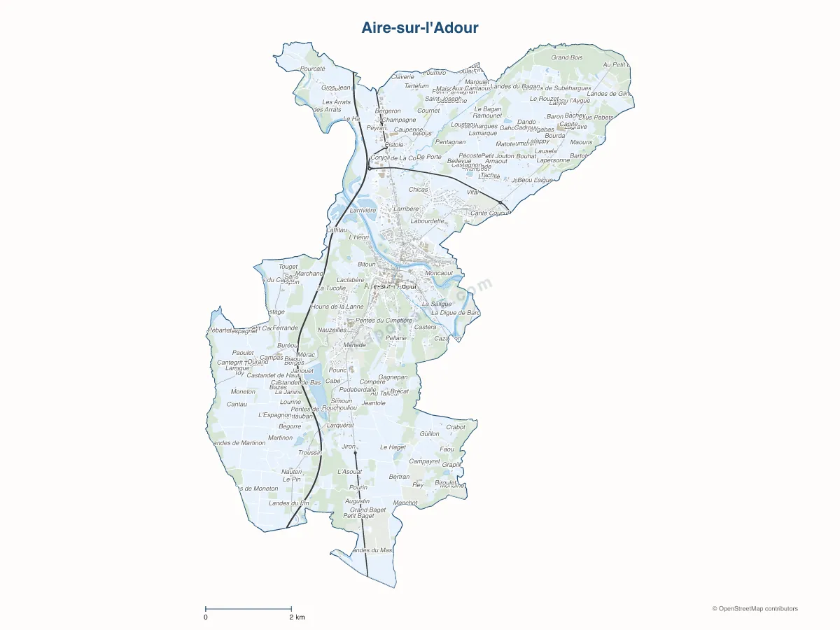 Carte de Aire-sur-l'Adour à personnaliser