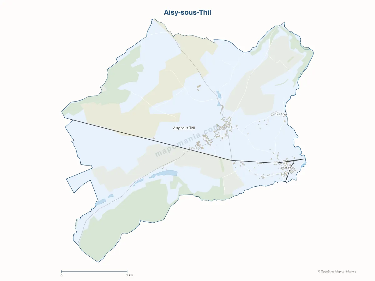 Carte de Aisy-sous-Thil à personnaliser
