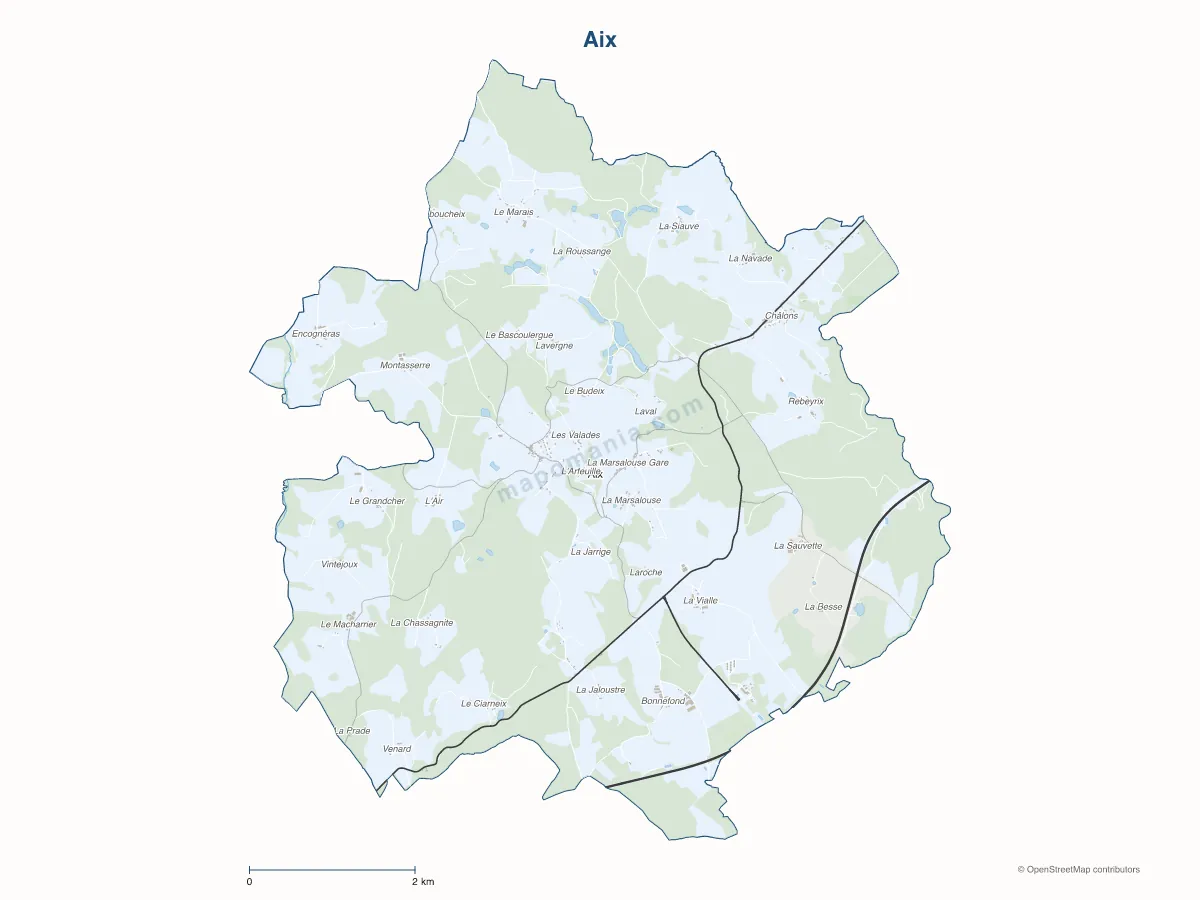 Carte de Aix à personnaliser