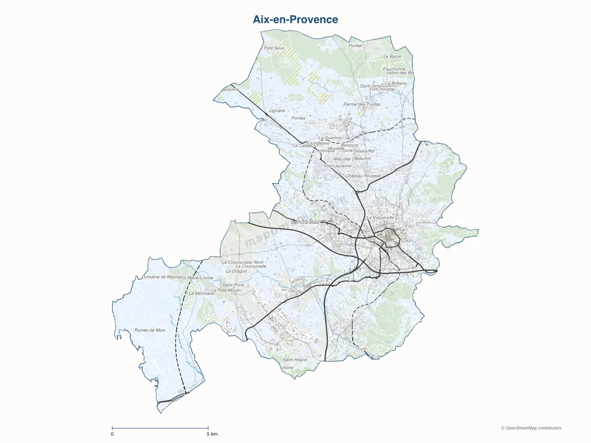 Carte de Aix-en-Provence à personnaliser