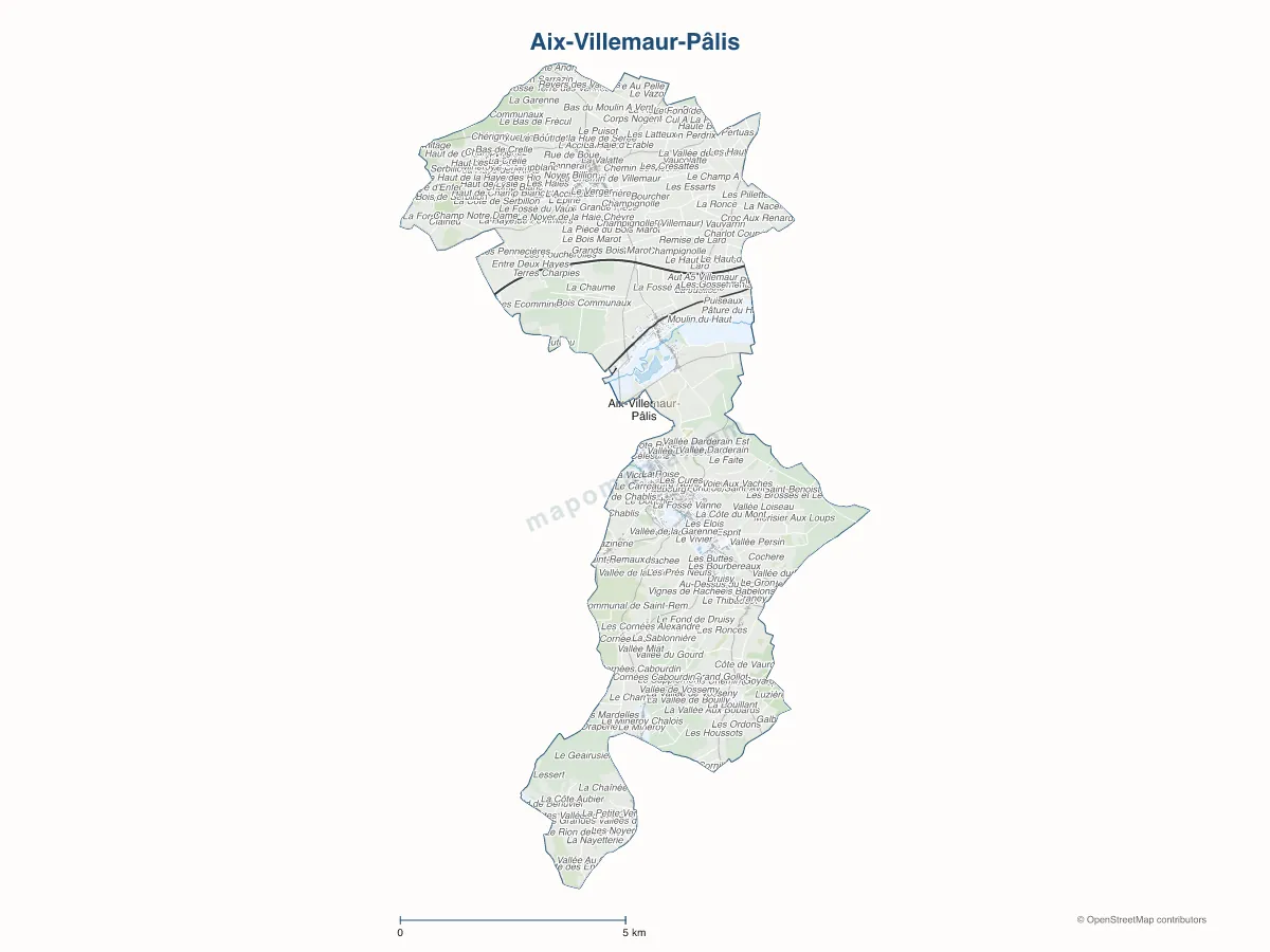 Carte de Aix-Villemaur-Pâlis à personnaliser