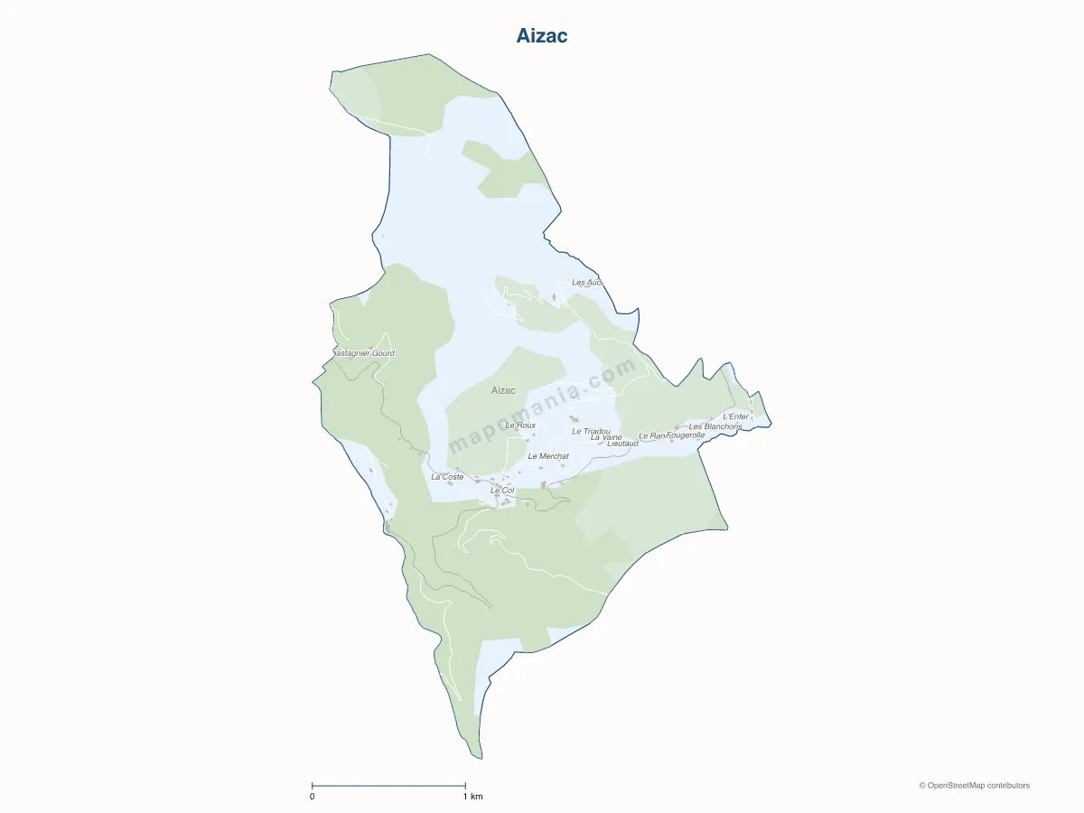 Carte de Aizac à personnaliser